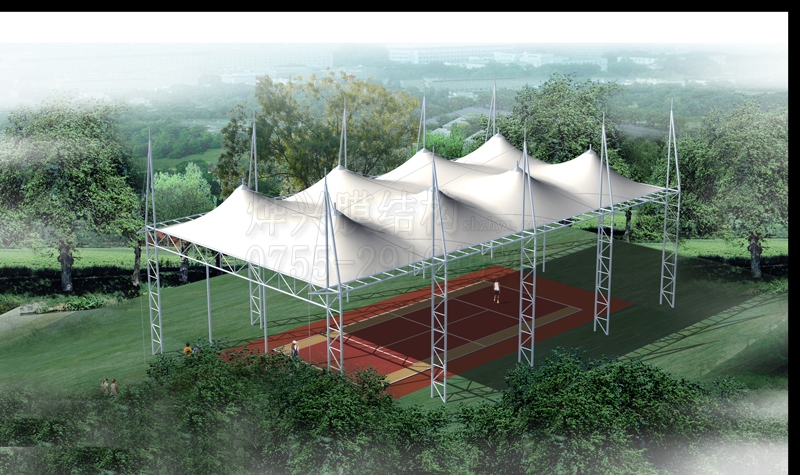 膜結(jié)構(gòu)球場(chǎng)效果圖