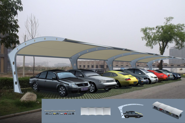 膜結(jié)構(gòu)車棚海量結(jié)構(gòu)造型參考，燁興膜結(jié)構(gòu)公司在線提供